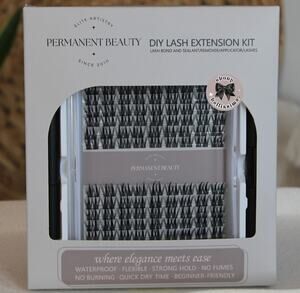 Permanent beauty long lasting lash extension cluster kit bond & seal + tweezers